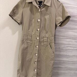 Moda International Beige Cotton Blend Dress